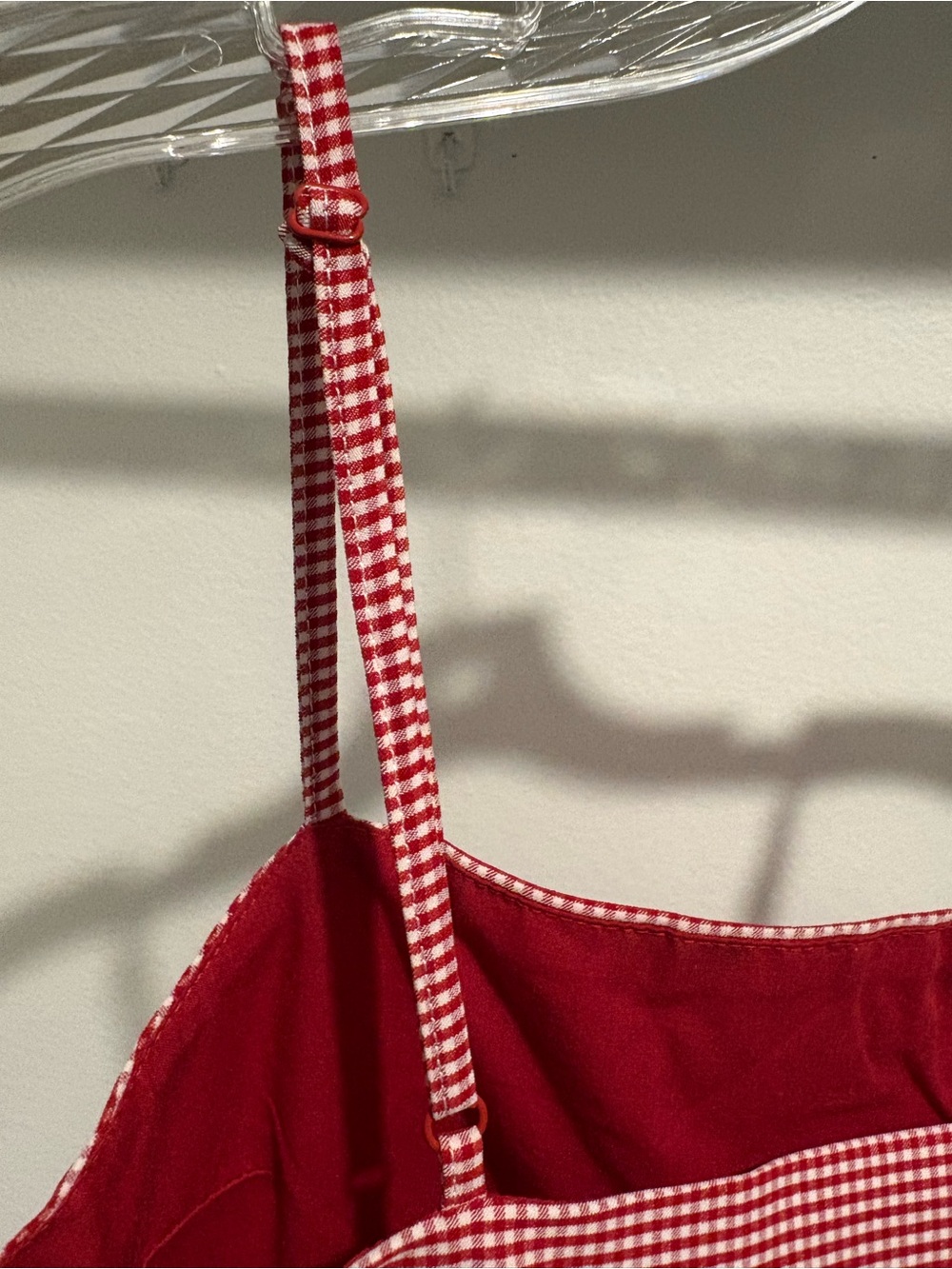 MANGO  Red & White Gingham  VICHY TOP  With adjustable Straps S  NWT - Picture 8 of 10